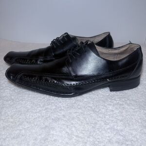 Giorgio Brutini Dress Shoes Mens 9.5W Oxford Black Leather Square Toe 159001